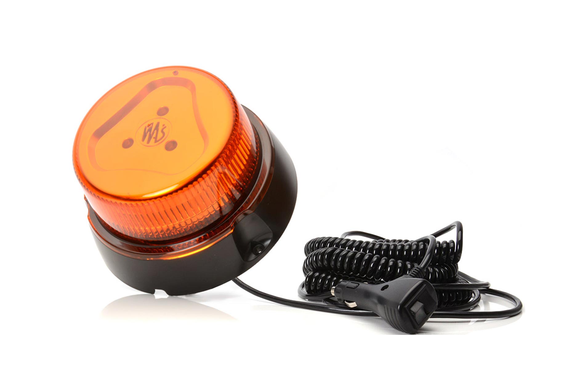 Beacon, amber (8 programs, amber lens, magnet mount, spiral cable 7m with cigarette lighter plug) 852.2
