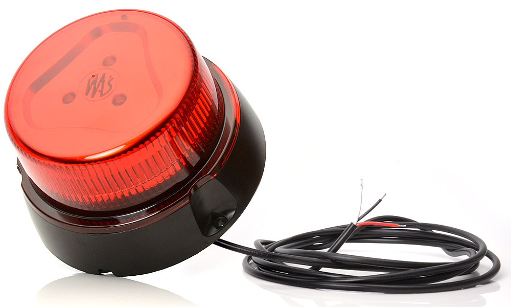 Маяк светодиодный (8-й, красный, магнит, провод 3м, без штекера, 10V-32V) 854.3 / 854.3 ADR