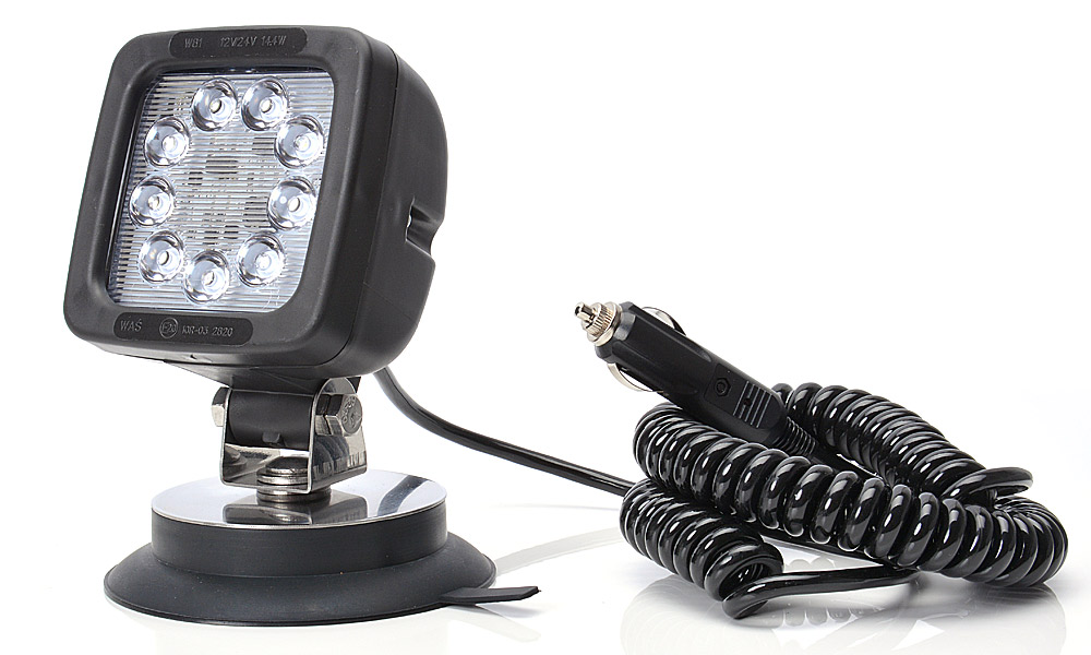 Lampa robocza 9LED (magnes, spirala 7m z wtyczką) 683.4