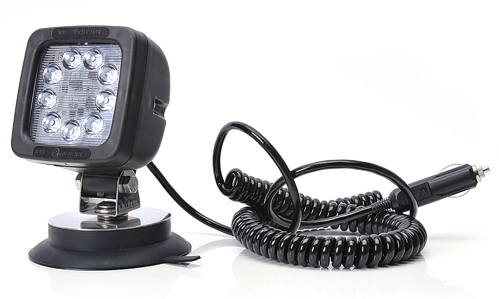 9LED work lamp with a switch (magnetic mount, spiral cable 3m with cigarette lighter plug) 684.3 6843