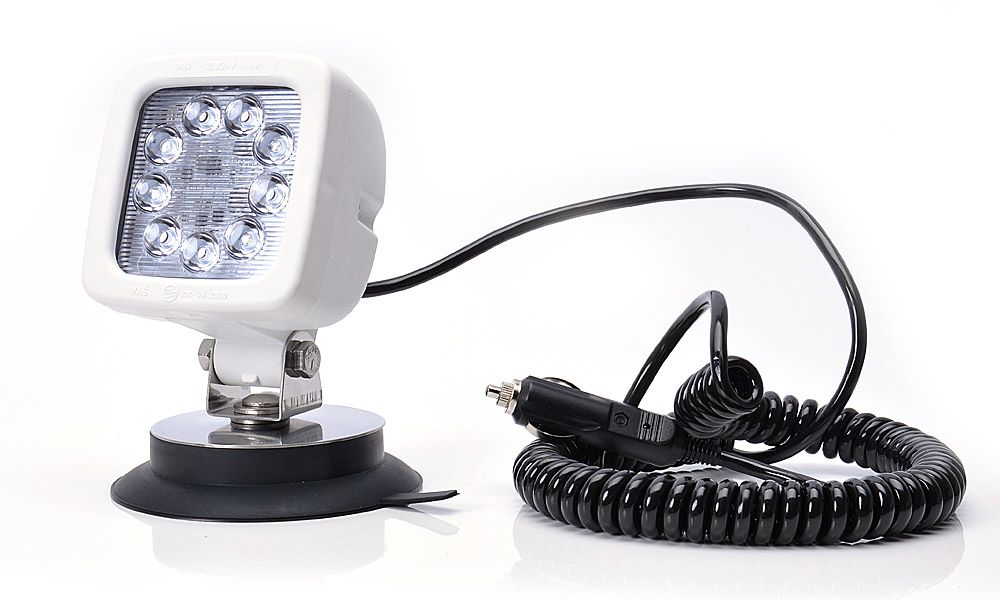 9LED work lamp with a switch (magnetic mount, spiral cable 3m with cigarette lighter plug) 688.3 6883
