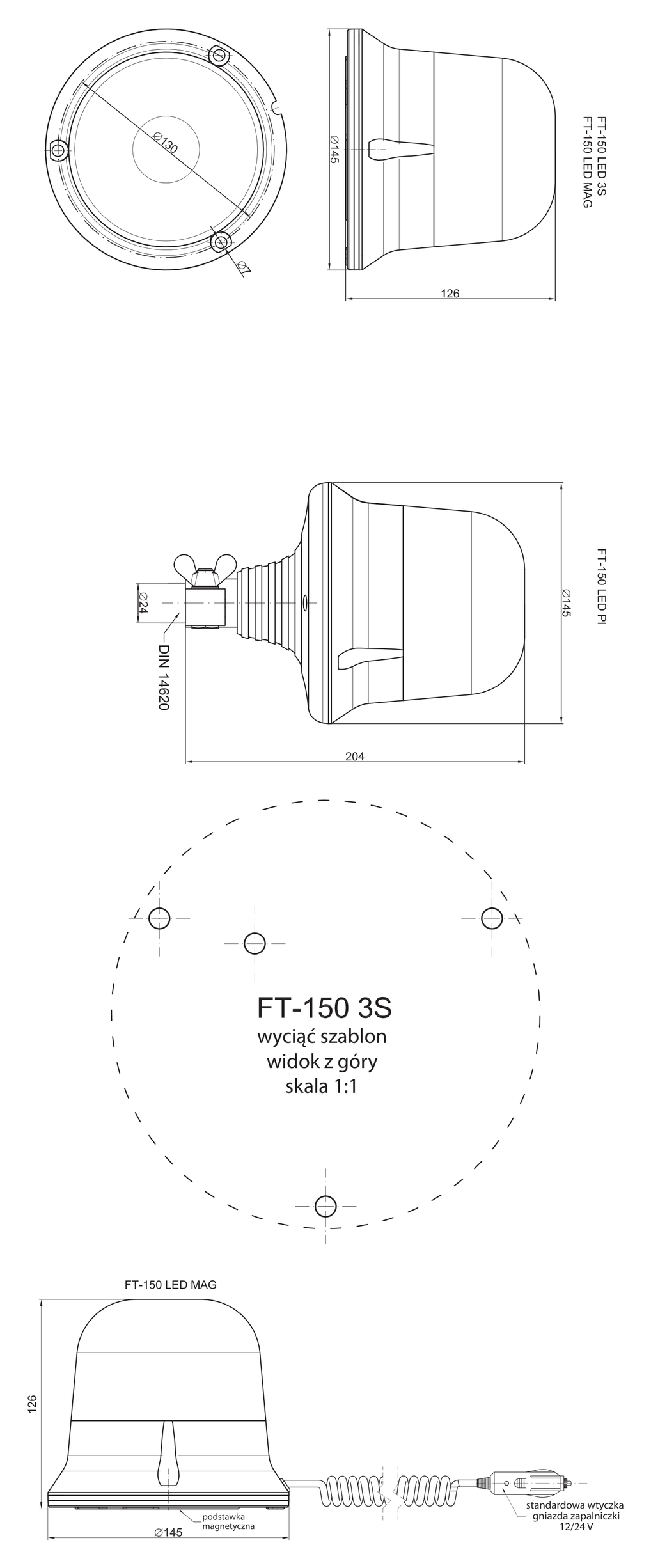 Warning beacon FT-150